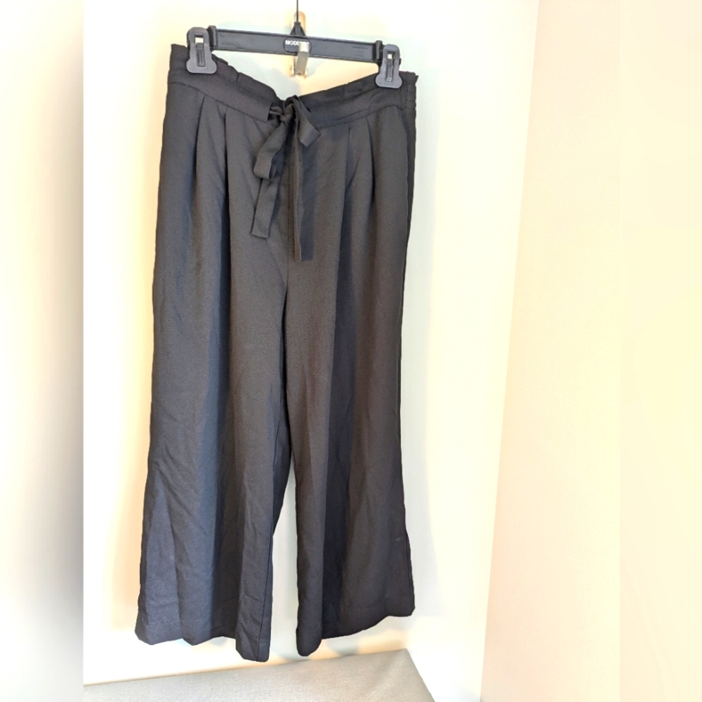 Dr2 Black Wide Leg Cropped Pants Women's Size Medium